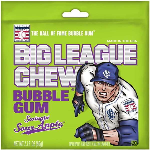 Big League Chew Big League Chew Swingin' Sour Apple Bubble Gum 2.12 oz., PK108 66002